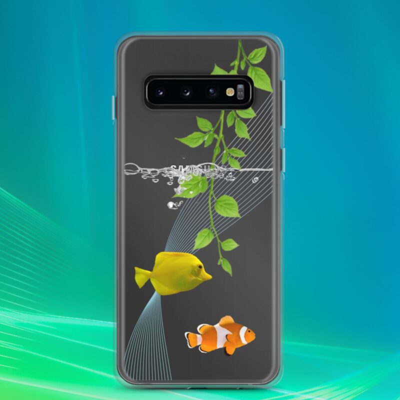 Samsung phone case with fish and leaf design