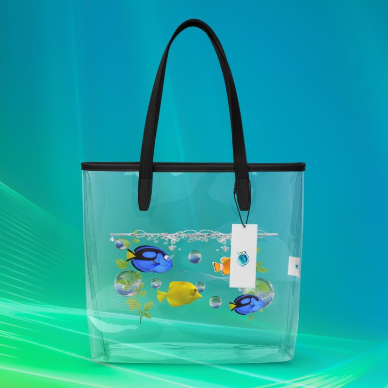 clear stadium tote bag with black handles